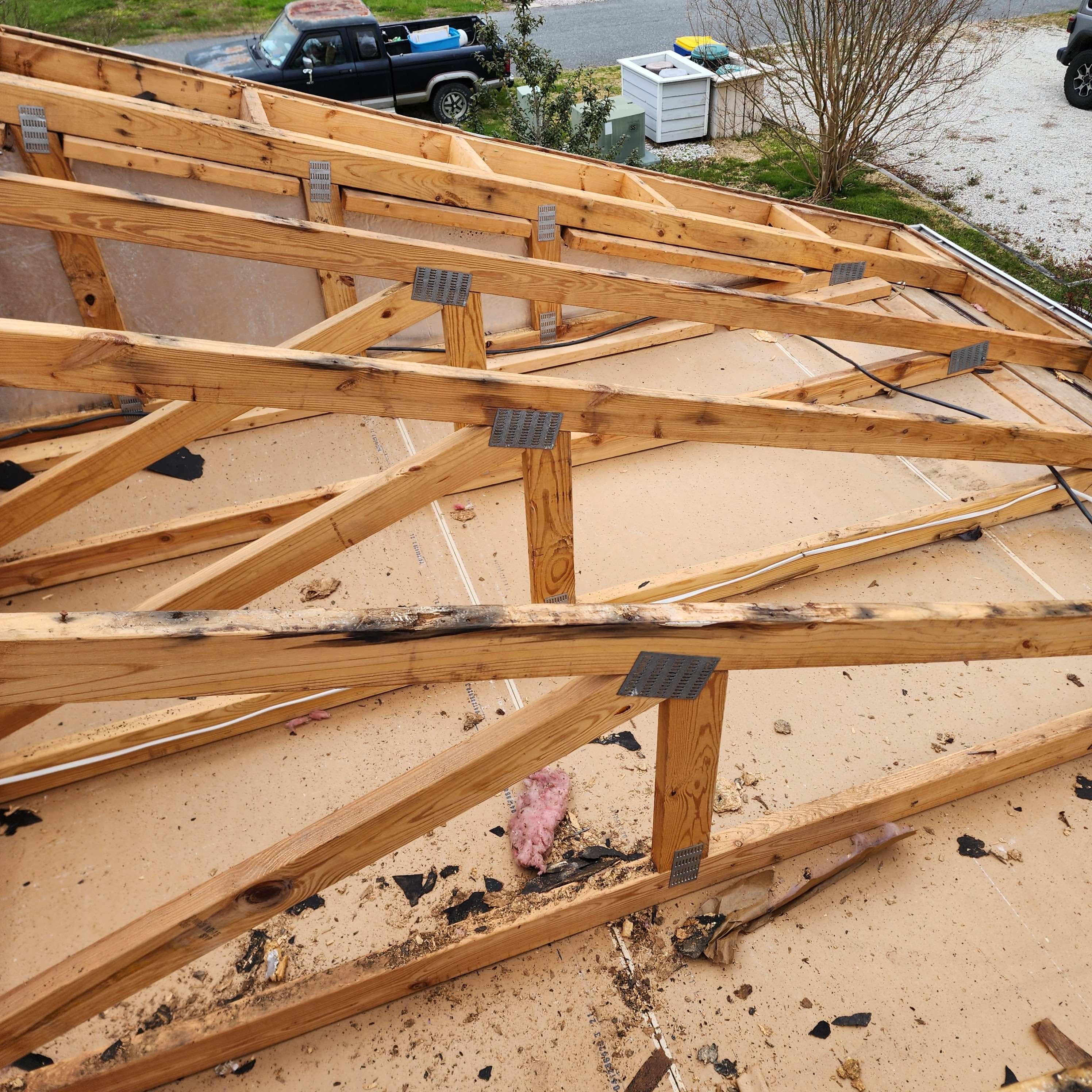 Roofing project - old shingles removal