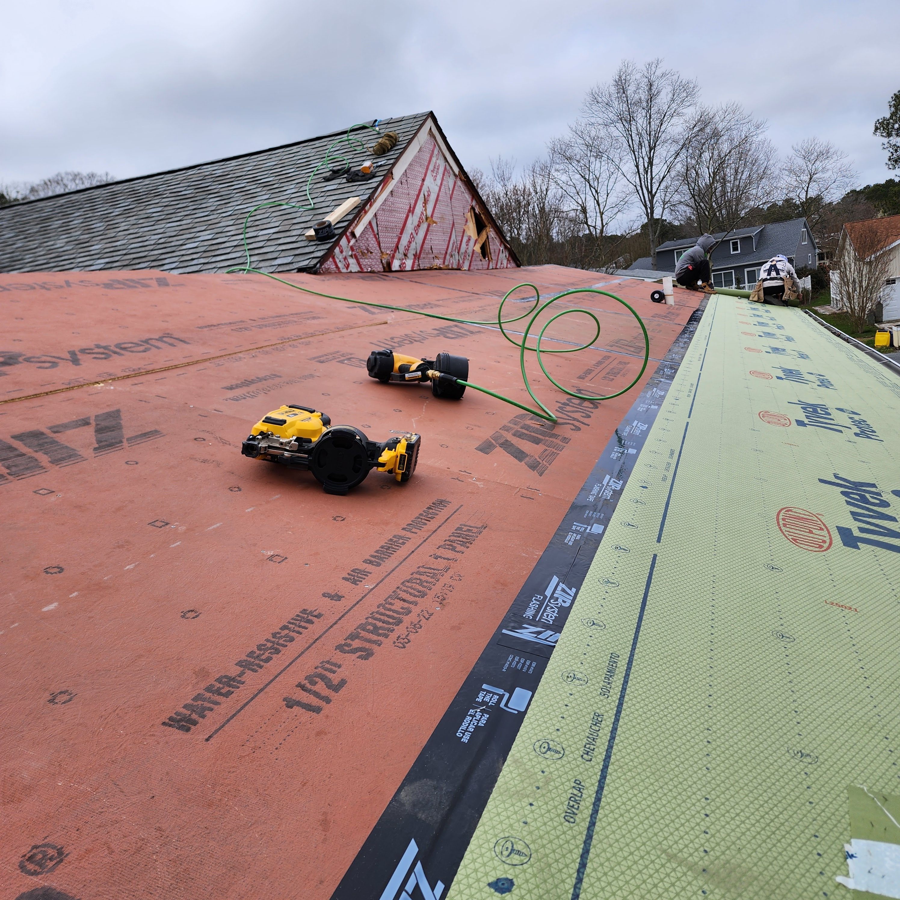 Roofing project - Tyvek underlayment installed